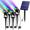 T-SUN RGB Solar Spotlights Outdoor, 5W Solar Lights with 4