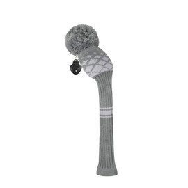 Knit Hybrid Golf Club Covers Fits Hybrids/UT Classical Fine Stripes with Long Neck Funny and Fresh Colors (Grey Reticulated)