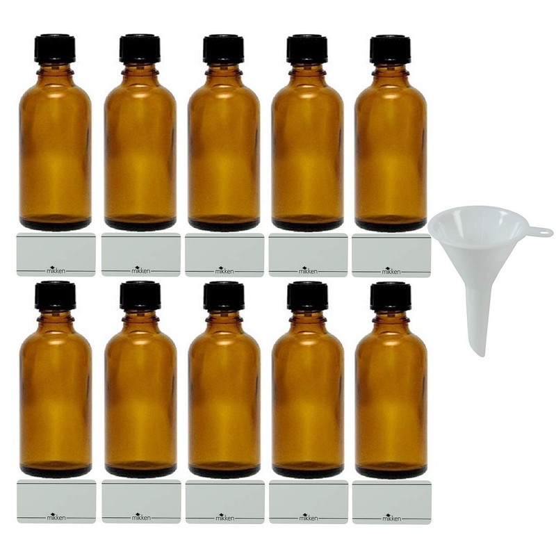 mikken 10 x brown pharmacist bottles, 50 ml, made in