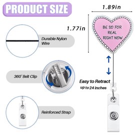 Be So for Real Right Now Badge Reel Retractable, Funny Acrylic Badge Reel for Nurse Nursing Student RN ER CNA LPN Medical Worker & Office Staff, Cute Nurses Week Gifts, Be So for Real Badge ID Holder