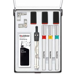 Liquidraw Technical Drawing Pen Set of 3 For Artists, College Set with Pen Station & Ink