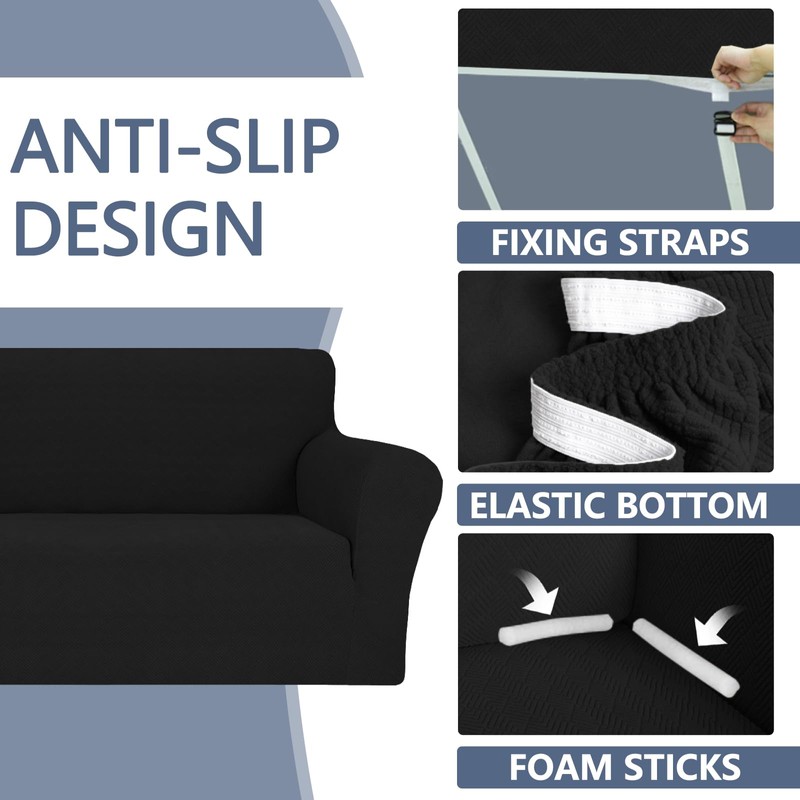 JIVINER Stretch Sofa Covers 1 Piece Couch Covers for 3