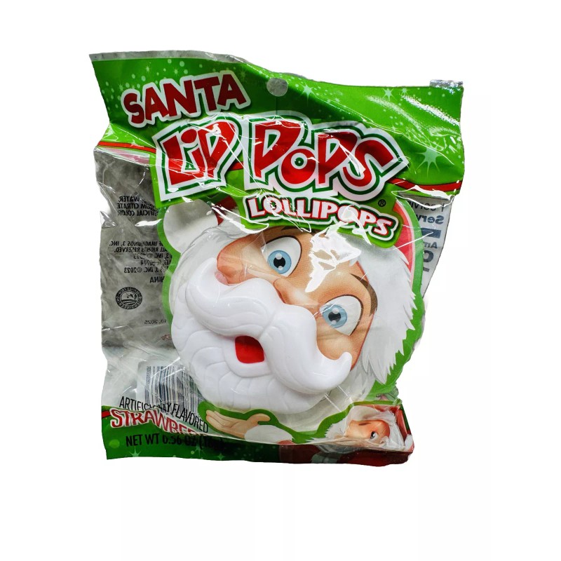 None Flix Candy Santa Lip Pops Strawberry Flavor Stocking Stuffer