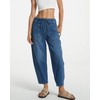 EZAPINE Barrel Jeans for Women Wide Leg Pants Cropped Denim