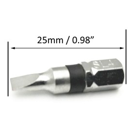 XMHF Slotted Flat Head Screwdriver Bits, SL4 1/4" Hex Shank 25mm Long Magnetic 4mm Tip S2 High Alloy Steel 8pcs