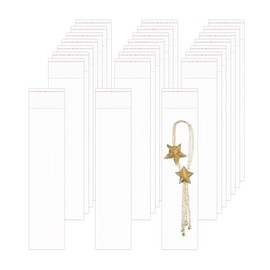 100pcs 3" x 12" Long Adhesive Cello Bags Crystal Sealed Clear Bag Long Resealable Cellophane Bags 1 Mil for Bakery Cookies Candies Jewelry Crafts