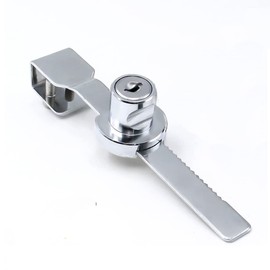 Sliding Glass Door Ratchet Lock, Cabinet Door Locks for Drawer Display Case with 2 Keys for Showcase Display Cabinet Sliding Glass