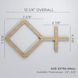 Ekena Millwork 12 1/4"W X 7 3/8"H Extra Small Cameron Decorative Fretwork Wood Wall Panels, Birch