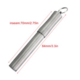 Guifeng 70mm Stainless Steel Portable Toothpick Holder Toothpick Dispenser with Keyring Suitable for Wallet Outdoor Travel Everyday Life