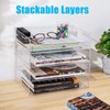 NiOffice Acrylic Desk Organizer, 2 Tier Stackable Clear Acrylic Desk