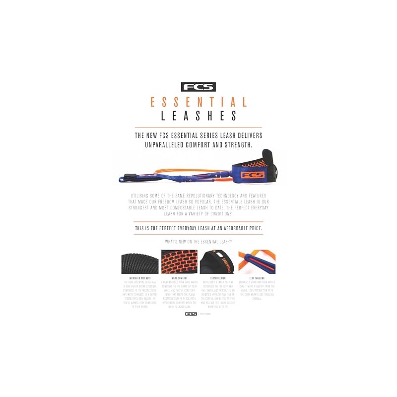 FCS 5' Comp Essential Leash Coal Lime