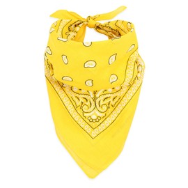 RIAH FASHION Fabric Face Cover Multi-Purpose Cotton Unisex Bandana - Mouth Shield Scarf Handkerchief, Headwear Balaclava Wrap (1, Yellow)