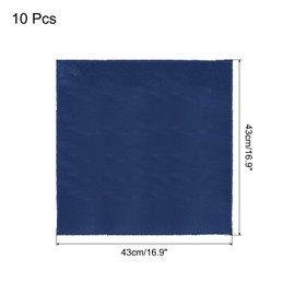 sourcing map 10pcs Cloth Napkins Navy Blue Satin Table Napkins Polyester Square Bright Table Napkin Fabric Table Napkin for Event Wedding Party Table Decoration,17x17 Inch