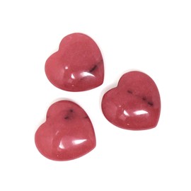 Innovative Surface Art Red Jade Stone Heart with Dark Imperfections - Set of 3 - Decorative Set - Valentines - Love - Some Slight Divots - Fun Pocket Stones - Gifts - Party - Wedding (25mm)