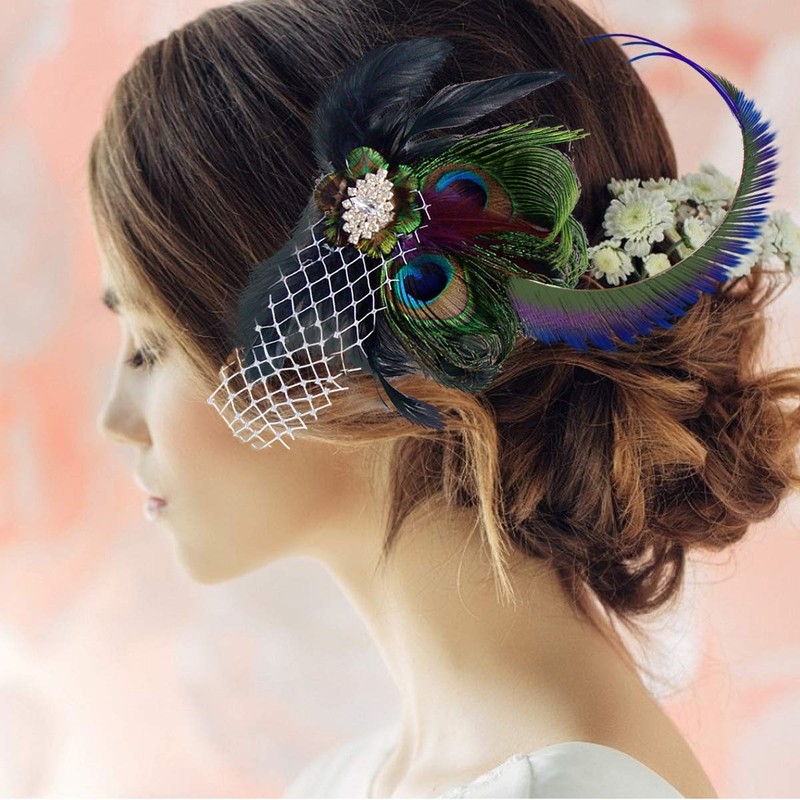 Fascinator Peacock Feather Hair Clip Headband