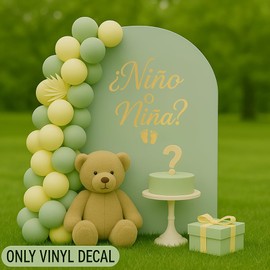 Spanish Gender Reveal Decorations ¿Niño o Niña? Vinyl Backdrop Decal Wall Sticker, Baby Shower Party Decor, Custom Sign for Bilingual Celebrations ig6636 (S 11 in X 12.3 in)