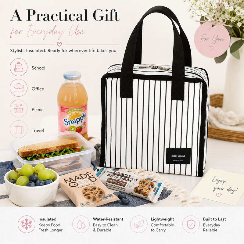 Insulated Lunch Bag for Work & Picnics – Portable Water-Resistant