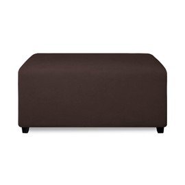 PureFit Super Stretch Soft Form Fit Ottoman Cover Rectangle - Ottoman Slipcovers for Foot Stool & Folding Storage Furniture for Living Room with Nonslip Elastic Bottom（Small, Chocolate