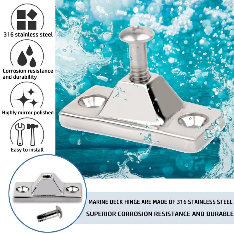 Boat Deck Hinge Bimini Top Side Mount,316 Stainless Steel Deck
