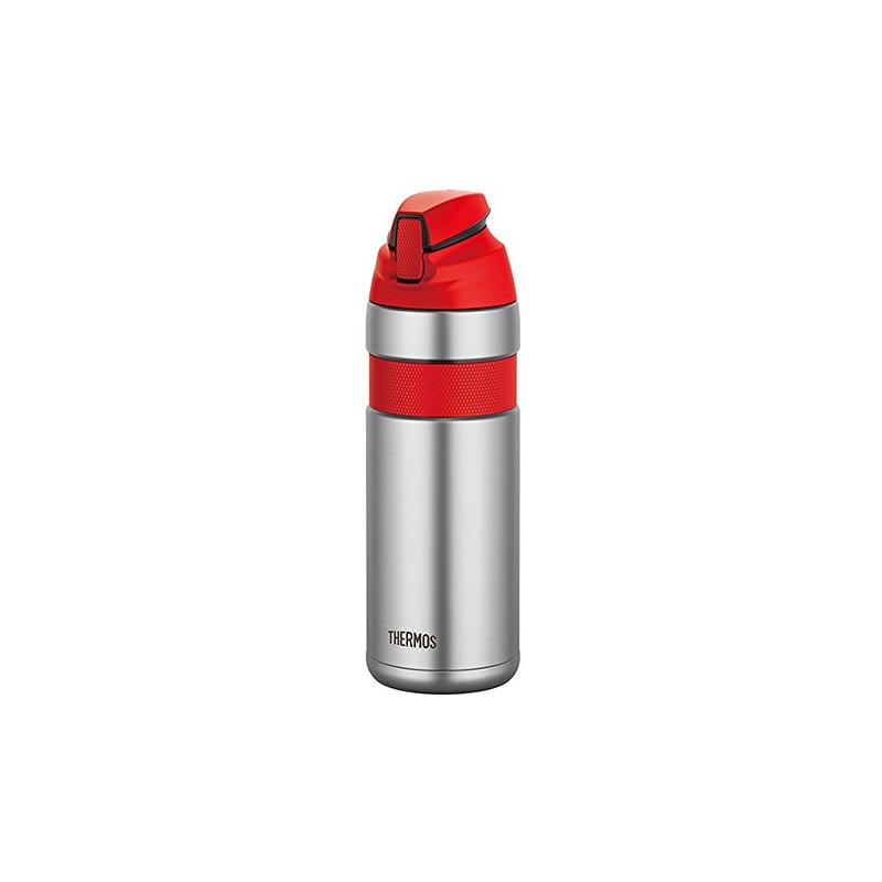 THERMOS FFQ-600-S-R Vacuum Insulated Straw Bottle, Red