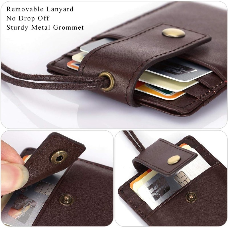 HAWEE Men's ID Card Holder, Card Case, Name Holder, Zipper,