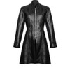 Olly And Ally Ladies Black Leather Steampunk Style Trench Coat