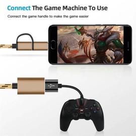 Sokelinn-six USB Type C to Micro USB Adapter, 2 in 1, Gold