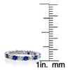 Sterling Silver Created Blue Sapphire and Cubic Zirconia Wedding Band
