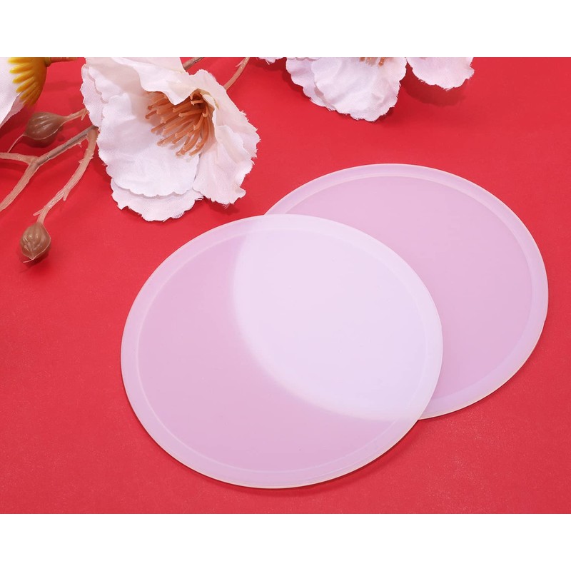 ONLYKXY 3 Pieces 3.93 Inch Silicone Coasters, Round Coasters for