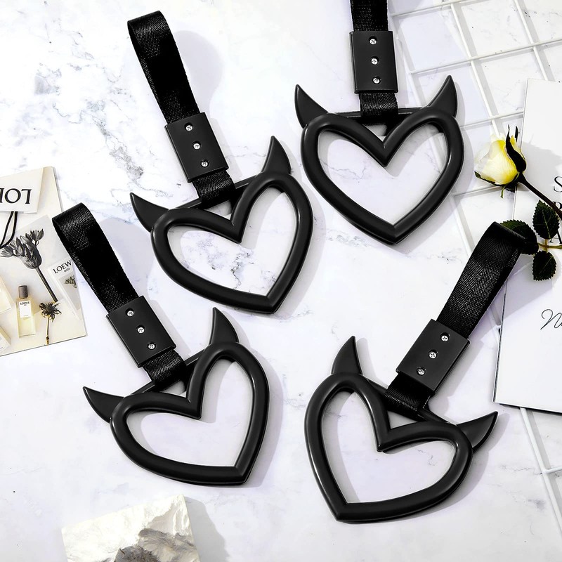 Fabbay 2 Pieces Heart Handle Ring Bumper Warning Car Accessory