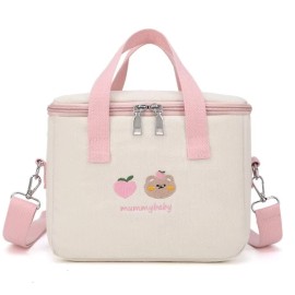Dreamfocus Cute Insulated Lunch Bag for Girls, Large Capacity, Handle and Strap, Kawaii