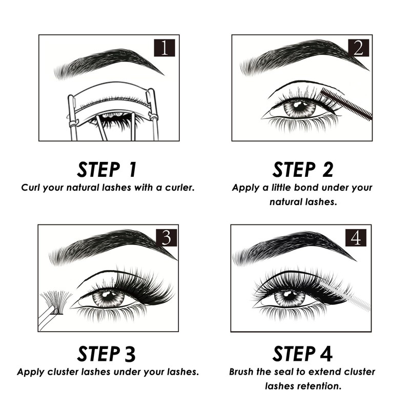 Lanciley Individual Lashes 72 Clusters Lashes C CC D Curl