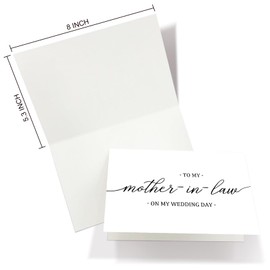 Nchigedy To Mother In Law On My Wedding Day Card, Wedding Day Card for Mother of Groom Or Bride, Thank Mother On Wedding Day Card