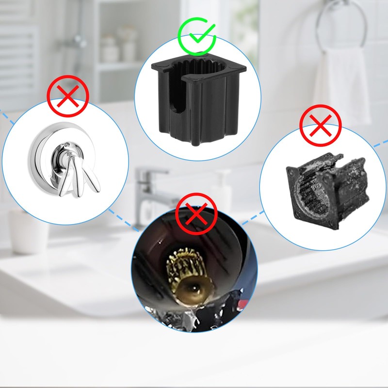 10pcs Shower Faucet Handle Insert, Plastic Shower Handle Replacement Parts