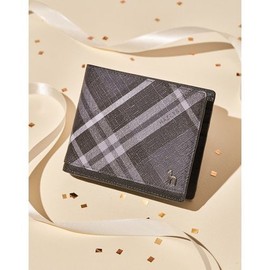 Hazzys (대구신세계)DUBLIN 블랙 체크 가죽 2단 반지갑 HJWA5F866BK (Daegu Shinsegae) DUBLIN Black Check Leather Bi-fold Wallet HJWA5F866BK
