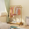 Sywhitta Clothing Rack on Wheels with Storage Shelf & Sturdy