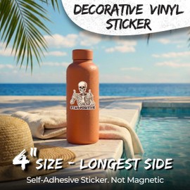 Stay Positive Skeleton Sticker 4 Inch Goth Motivation - Waterproof Vinyl Decal for Laptop Water Bottle Car Tumbler - Durable Funny Aesthetic Long-Lasting Stickers for Adults ID44990
