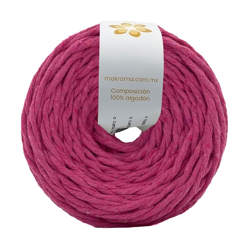 MAKRAMA Hilaza de Algodón 4mm Macramé 500g Colores (Rosa Fucsia)
