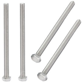 AMLOOPH M8 Bolts, M8 X 90mm Hex Head Cap Screws - A2 Grade Stainless Steel Fully Threaded Hex Bolts for Metal Construction Work, Automotive Machinery (Pack Of 4)