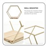 STOBAZA 2 Pack Hexagonal Wall Mounted Gold Shelves Wall Decor