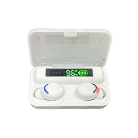 INEWTECK Wireless Bluetooth 5.0 Earbuds, LED Display, Wireless Headset, Multi- Function (White)