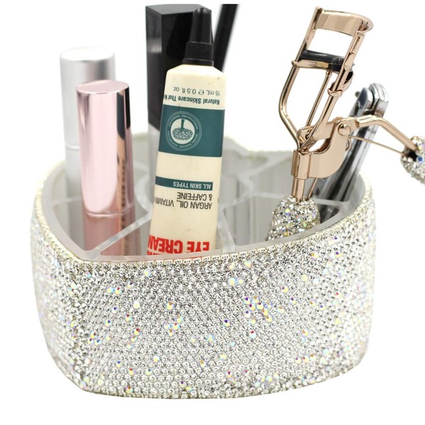 Caja de almacenamiento de cosméticos de escritorio con 8 agujeros