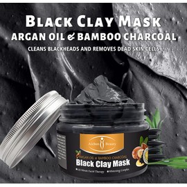 AICHUN BEAUTY Clay Face Mask Deep Cleansing Exfoliation Soothing Repair Remove Blackheads Facial Moisturizing Anti-Acne (ARGAN OIL & BAMBOO CHARCOAL (BLACK))