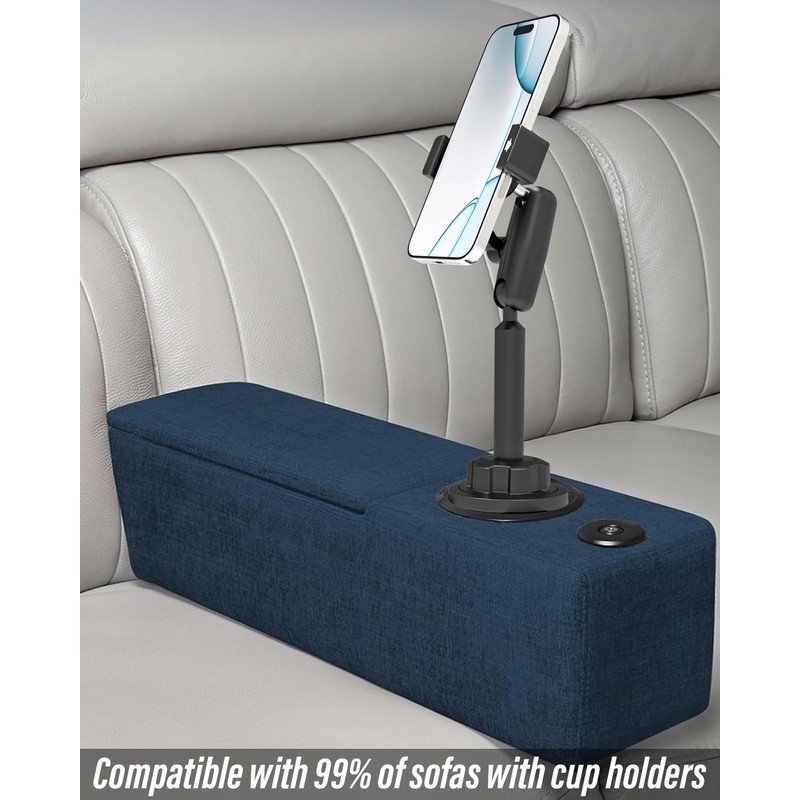 Charchendo All Metal Cup Holder Phone Mount for Recliner Loveseat