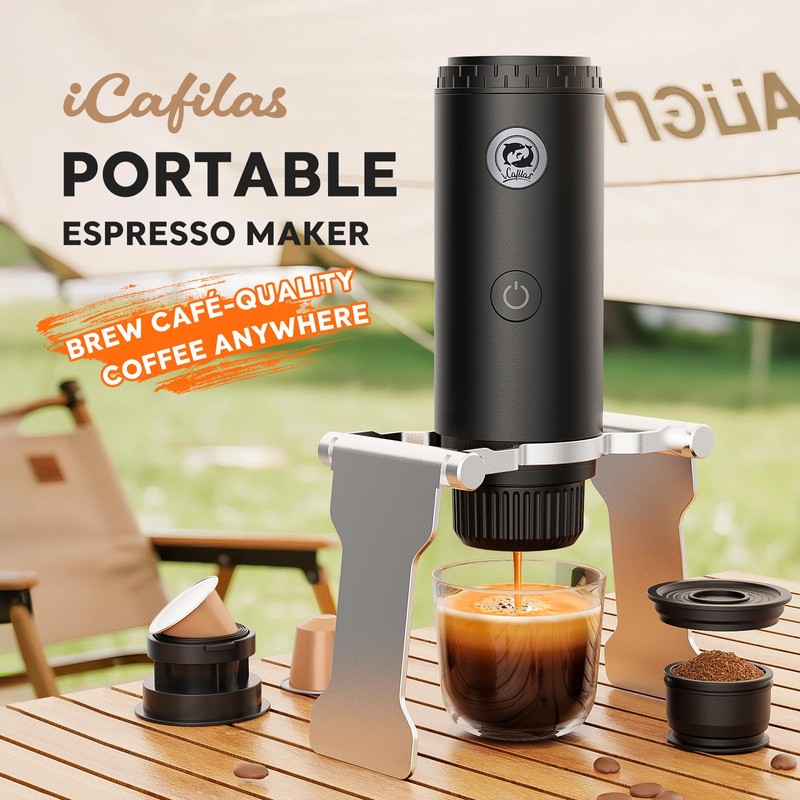 Portable Espresso Maker with Self Heating, 19 Bar Electric Travel