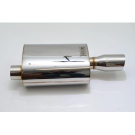 1320 long offset muffler stainless steel universal 3" inlet 3.5" outlet V2