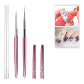 Xiaoya 2 Pinceles Liner Grande Y Chico Cuerpo De Aluminio+2 Estuche