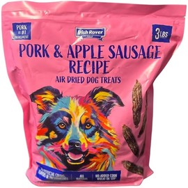 Irish Rover Air Dried Dog Treats, 48 Ounce, Pork and Apple Sausage Fully Cooked, Pork as The #1 Ingredient, 100% All Natural Ingredient, No Artificial Colors, preservatives.