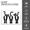 Funny Cat Black Light Switch Cover Decorative 3 Gang Wall