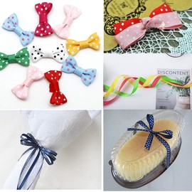 Grosgrain Ribbons 3/8 Inch Polka Dot Ribbon Multi Color Fabric Ribbon 40 Yards for Gift Wrapping Holiday Wedding Party Decoration DIY Bow Hair Accessories Total 8 Colors